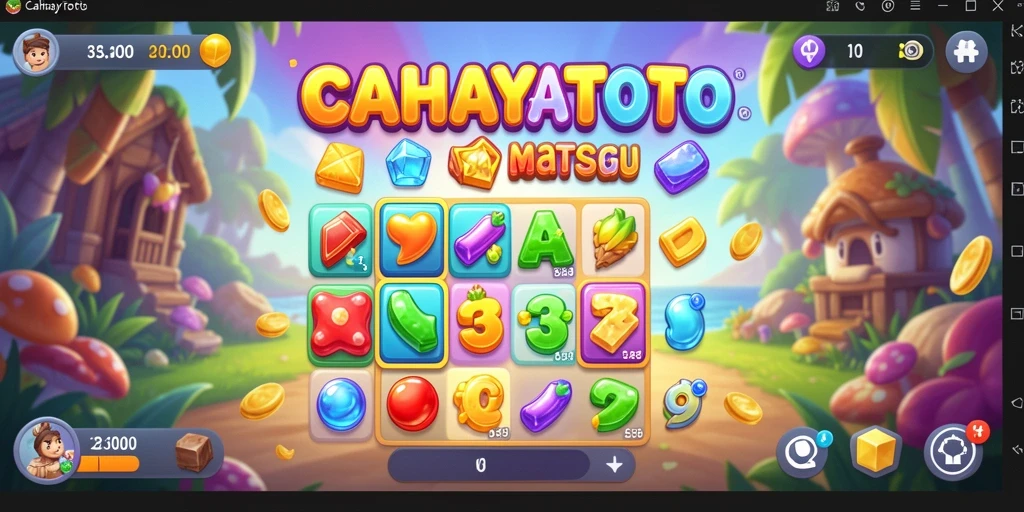 Screenshot gameplay CAHAYATOTO dengan tantangan Match-3 yang menarik.