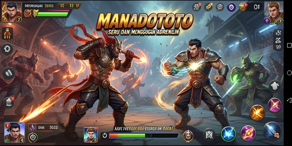 Tangkapan layar dari aksi pertarungan yang intens di MANADOTOTO.