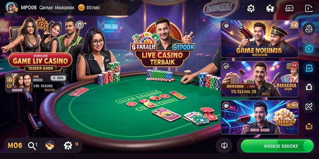 Tampilan gameplay Live Casino yang mendebarkan di MPO08.
