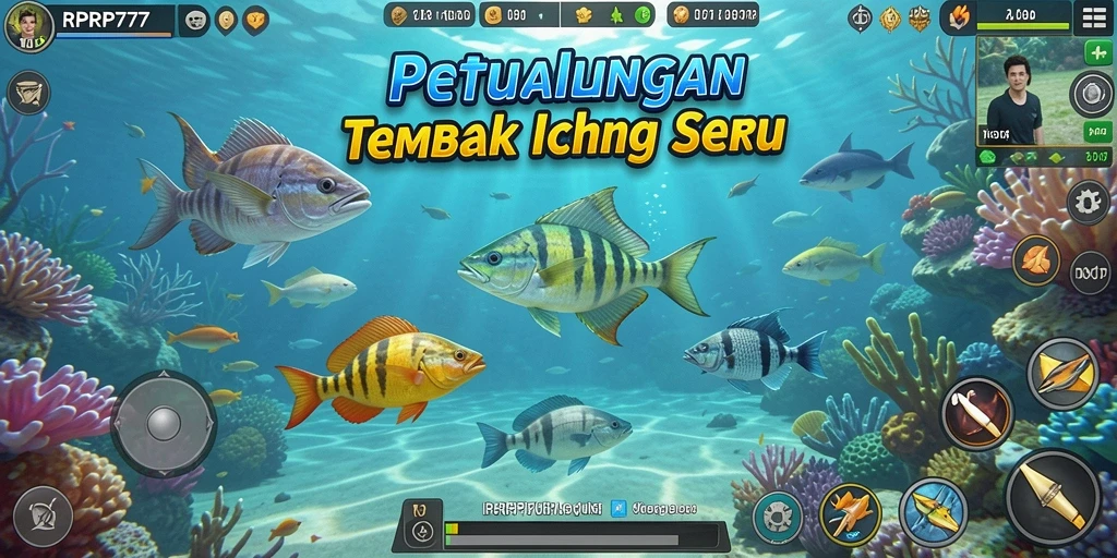 Tampilan gameplay seru RPRP777 saat menangkap ikan.