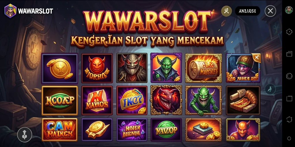 Tampilan gameplay menegangkan di WAWARSLOT dengan atmosfer horor yang mencekam.